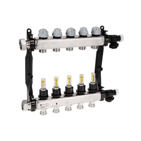 Rozdzielacz do ogrzewania podłogowego AFRISO ProCalida VA 1C 5-obieg. stal nierdzewna GZ 1'' x euroconus 3/4''