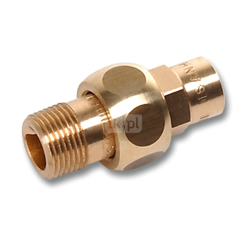 Śrubunek SANHA 4331G trzyczęściowy, brąz, 18 mm x 1/2'' (lut wewnętrzny x GZ)