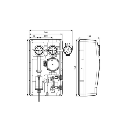 Grupa pompowa AFRISO PrimoSol 130-4 GZ 3/4'' x 3/4'', z izolacją Grundfos UPM 3 Solar 25-75/130 mm