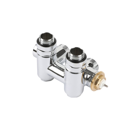 Zawór termostatyczny kątowy 50 oś zintegrowany z trójnikiem CYLINDER, Lewy, GZ1/2"-GW1/2"-GZ24-19, chrom (V1151-01BDX)