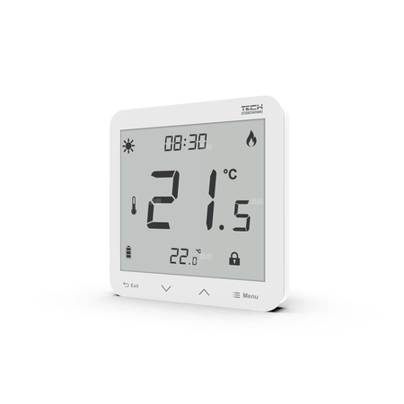 Przewodowy regulator pokojowy dwustanowy (panel przedni ze szkła) biały, model ST-297 v3