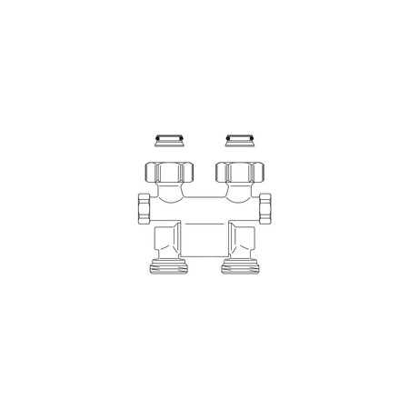 Multiflex F, ZB-podwójne przyłącze z odcięciem, kątowo-proste, 3/4NZx3/4GZ