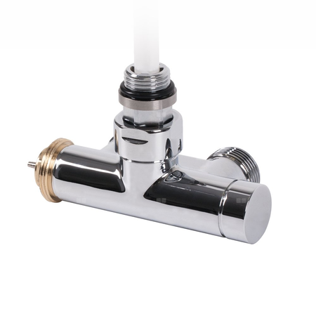 Zawór termostatyczny kątowy z rurką zanurzeniową 50 oś CYLINDER, Prawy, GZ 1/2"-GZ 3/4", Chrom, (V86210BSX)