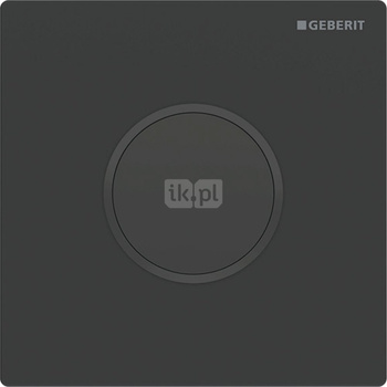 Elektroniczny zawór spłukujący Geberit do pisuaru, zasilanie bateryjne, Typ 10, czarny mat, easy-to-clean, okrągły