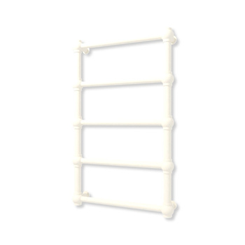 Grzejnik elektryczny TERMA RETRO 800 x 500 mm, kolor biały soft, moc 200 W, podłączenie E8, kabel prosty bez wtyczki z maskownicą szary