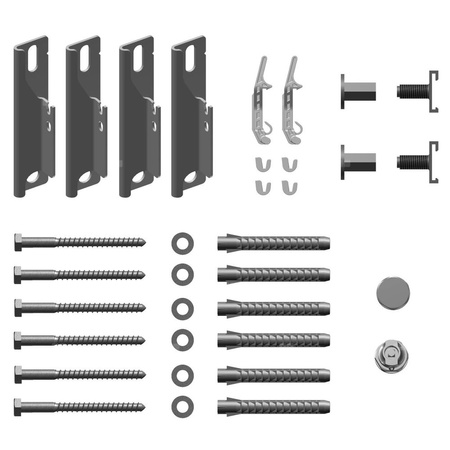 Zestaw krótkich wsporników ściennych do VerteoWA30 RAL9016