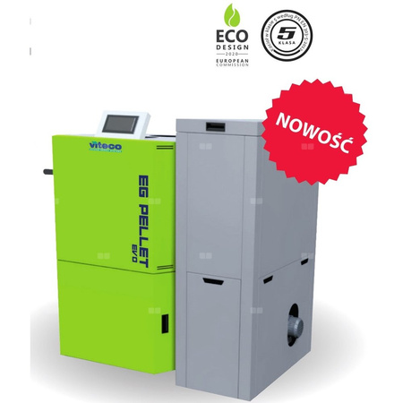 Kocioł na pellet VITECO HEAT EG PELLET EVO P 60 kW z zasobnikiem o pojemności 368 l