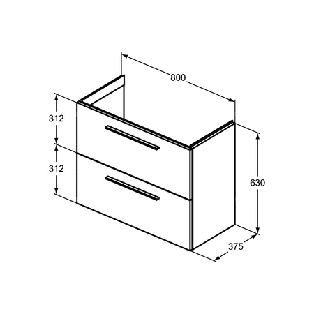 I.LIFE S SZAFKA UNIT 2 DRWS 80CM GRG MTT
