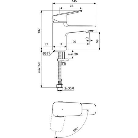CERAPLAN BATERIA UMYWALKOWA H60 RMTD BS 5L