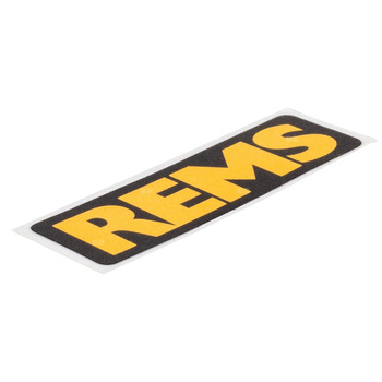 Tabl z nazwą''REMS''zółta/czarna