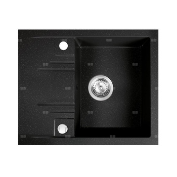 MEZZO II zlewozmywak granitowy 1-komorowy z ociekaczem 48/58, grafit shine