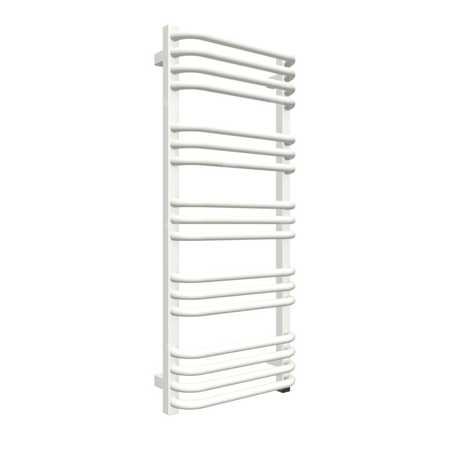 Grzejnik elektryczny TERMA ALEX 400 x 760 mm, kolor biały drogowy RAL9016, moc 300 W, podłączenie E8, kabel spiralny z wtyczką 2,5m biały