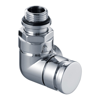 Zawór powrotny odcinający, chrom, narożny, lewy, 1/2", konieczne złączki FEM24C/FEM24P/FEM24M