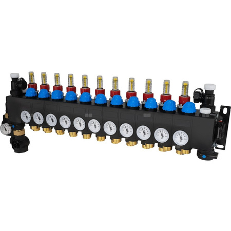 ProCalida CC 1 na 11 obiegów grzewczych, rotametry 0,75÷3,75 l/min