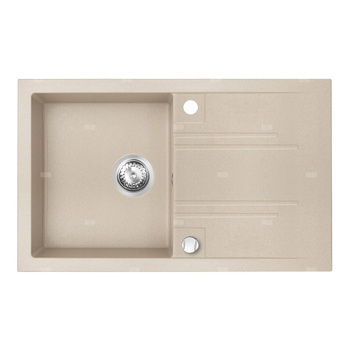 MEZZO II zlewozmywak granitowy 1-komorowy  48/78, piasek