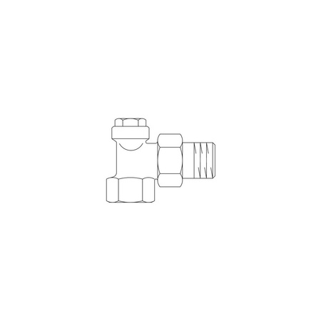 Combi C, zawór powrotny, DN 15 - 1/2, kątowy, chromowany