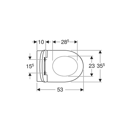 Geberit Selnova Deska sedesowa, mocowanie od góry, wolne opadanie, zawiasy metalowe, z wypinanymi zawiasami, zachodząca pokrywa deski sedesowej