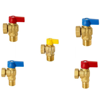 Zawór kulowy QIK 1/2'' GW x GZ kątowy, uchwyt: rączka (czerwona)