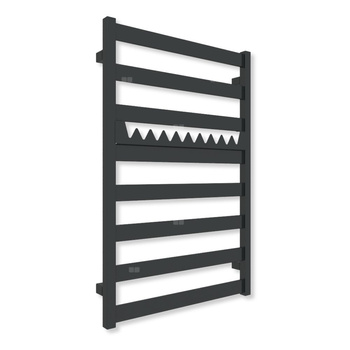 Grzejnik elektryczny TERMA VIVO 910 x 600 mm, kolor czarny jak kruk mat RAL9005, moc 400 W, podłączenie E8, kabel spiralny z wtyczką czarny