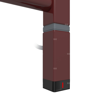 Grzałka TERMA One K30x30, 800W \ Tuba, RAL 3005, kabel prosty bez wtyczki z maskownicą [srebrzysty,