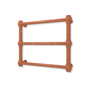 Grzejnik elektryczny TERMA RETRO 430 x 500 mm, kolor jasna Cu, moc 120 W, podłączenie E8, kabel spiralny z wtyczką biały