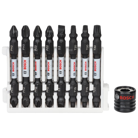 9-częściowy zestaw końcówek wkręcających Impact Control PH1 / PH2 / PH3 / PZ2 / PZ3 / SL1x5,5 / T15 / T20 / T25 / T30