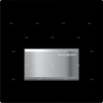 Przycisk uruchamiający Geberit typ 50 do systemu spłukiwania pisuarów z pneumatycznym uruchamianiem spłukiwania, kwadratowy: 13x13x1.1cm, Czarny, RAL 9005, Materiał=Cynkowy odlew ciśnieniowy / tworzywo sztuczne