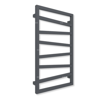 Grzejnik elektryczny TERMA ZIGZAG 830 x 500 mm, kolor metaliczna czerń, moc 300 W, podłączenie E8, kabel prosty bez wtyczki z maskownicą