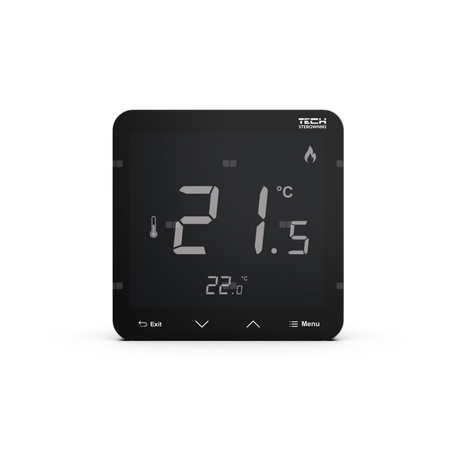 Bezprzewodowy regulator pokojowy czarny, model R-8s PLUS