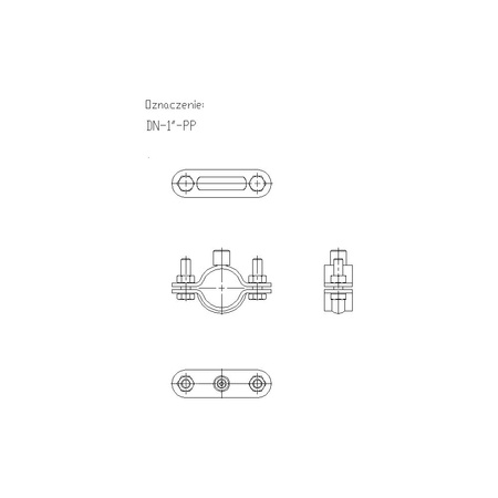 DN-1-PP obejma masywna DN 1 (32- 34mm)