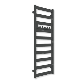 Grzejnik elektryczny TERMA VIVO 1150 x 400 mm, kolor czarny jak kruk soft, moc 400 W, podłączenie E8, kabel spiralny z wtyczką czarny