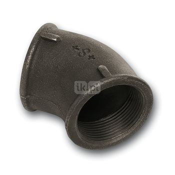 Kolano 45' SANHA 120#, żeliwo (czarny), 3/4'' (GW)