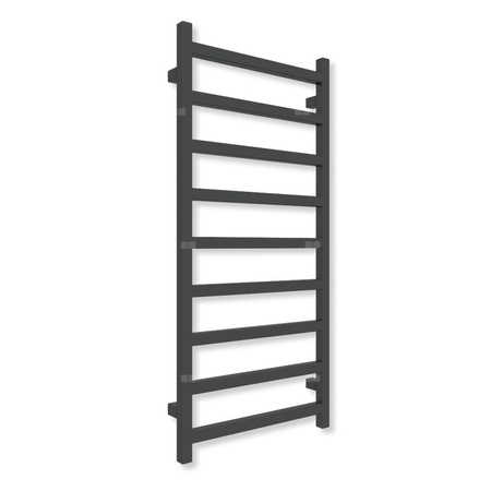 Grzejnik elektryczny TERMA SIMPLE 1080 x 500 mm, kolor czarny jak kruk soft, moc 400 W, podłączenie E1, kabel prosty bez wtyczki z maskownicą czarny