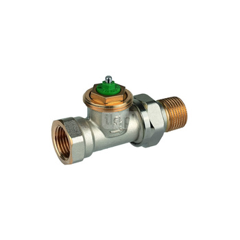 Zawór termostatyczny, prosty, wkładka LX, 3/4", gwint wewnętrzny, ze złączką do grzejnika z uszczelnieniem metal-metal