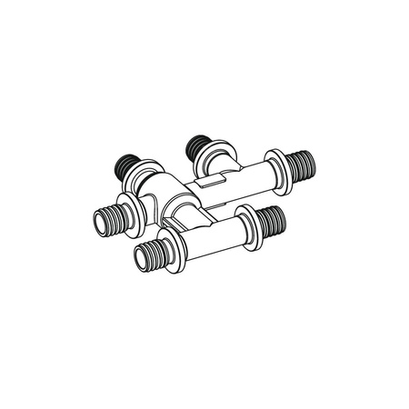 Trójnik TECE flex mosiądz niklowany 20 x 16 x 20 GZ