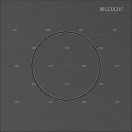 Przycisk uruchamiający Geberit typ 40 do systemu spłukiwania pisuarów z pneumatycznym uruchamianiem spłukiwania, okrągły: Czarny chrom / Szczotkowany, powlekany easy-to-clean