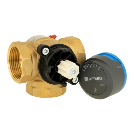Zawór obrotowy trójdrogowy AFRISO ARV 385 Vario ProClick, mieszający, Siłownik elektryczny ARM 343, DN 32
