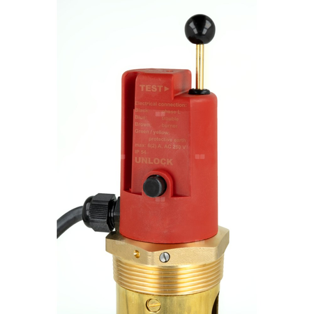 Elektromechaniczny czujnik niskiego poziomu wody w kotle z sondą R2 wkręcaną w kocioł, przyłącze GZ 2''