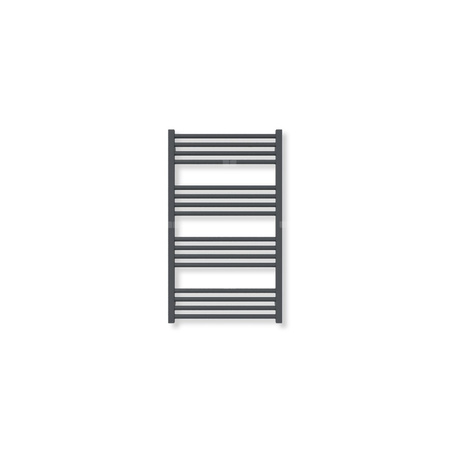 Grzejnik elektryczny TERMA FIONA 900 x 530 mm, kolor metaliczna czerń, moc 400 W, podłączenie E8, kabel spiralny z wtyczką czarny