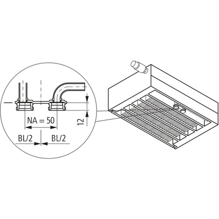 Kermi konwektor KNN21 280x72x6000 RAL 9016, 6 bar, z osłoną, podł. Uni