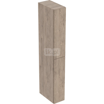 Wysoka szafka Geberit, z dwoma schowkami wysuwanymi: 24x180x48cm, Korpus i front: orzech hickory / melaminowa struktura drewna