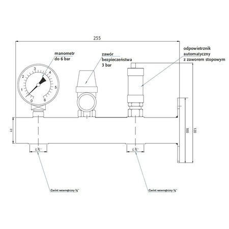 Zespół naczynia wzbiorczego c.o. ZNWE osprzęt B/Ś
