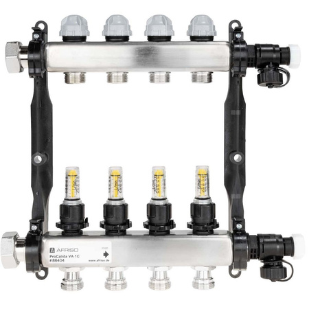 Rozdzielacz do ogrzewania podłogowego AFRISO ProCalida VA 1C 4-obieg. stal nierdzewna GZ 1'' x euroconus 3/4''