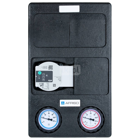 Grupa pompowa AFRISO PrimoTherm K 180-3 DN 25 GW 1'' x 1'', z zaworem mieszającym, z zaworem termostatycznym, z izolacją, z pompą obiegową Wilo Para SC 25/6