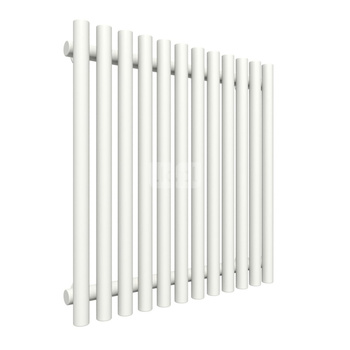 Grzejnik elektryczny TERMA TUNE VWS 590 x 600 mm, kolor biały drogowy RAL9016, moc 400 W, podłączenie E2, kabel spiralny z wtyczką srebrzysty