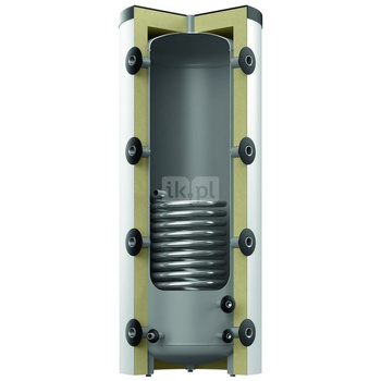 Zbiornik buforowy stojący REFLEX HF 1500/1_C pojemność 1500 l z wężownicą, izolacja: włókna poliestrowe z płaszczem foliowym, kolor: biały