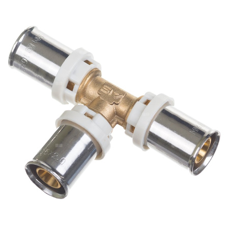 Trójnik QIK XPRT zaprasowywany mosiądz 32 mm (złącze zaprasowywane)