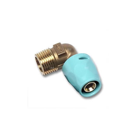 Kolano 90' SANHA 3fit Push dwuczęściowy, Cu, 14 mm x 1/2'' (ww x GZ)