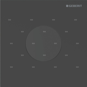 Elektroniczny zawór spłukujący Geberit do pisuaru, zasilanie bateryjne, Typ 40, stal nierdzewna czarny mat, okrągły