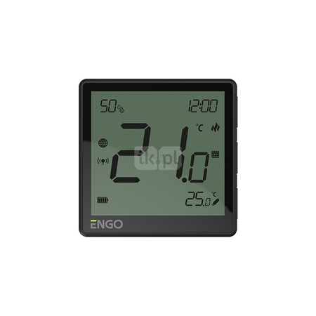 Internetowy, natynkowy regulator temperatury ZigBee, akumulatorowy, czarny